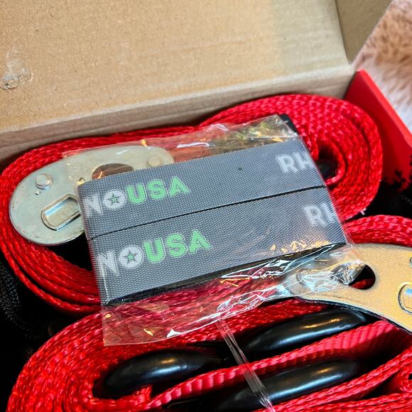 Rhino USA Motorcycle Tie-Down Set 2 HD 1.5" x 8' Tie-Down Straps with Bag - Picture 5 of 10